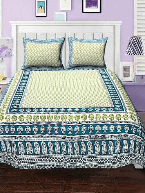 cotton bed sheet with 2 pillow covers - 15934506 - Very Small Image - 1
