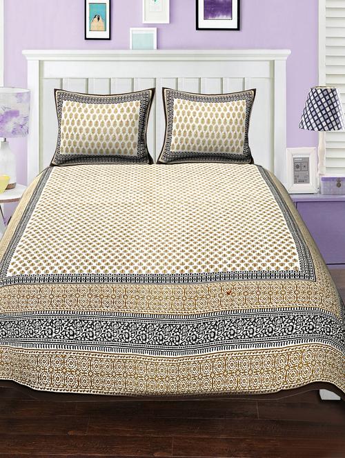 cotton bed sheet with 2 pillow covers - 15934508 - Very Small Image - 1