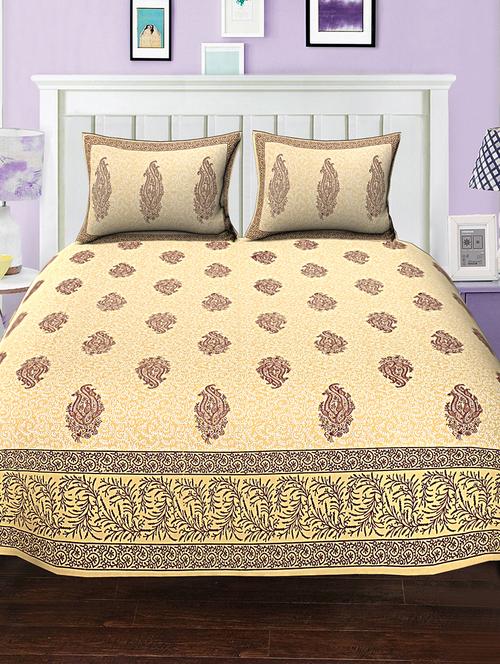 cotton bed sheet with 2 pillow covers - 15934740 - Very Small Image - 1