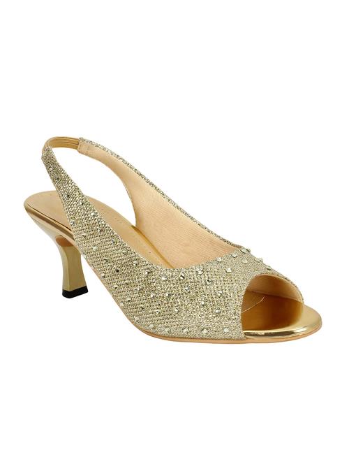 gold satin back strap sandals - 15934781 - Very Small Image - 1