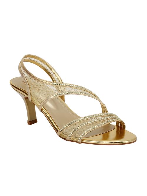 gold satin back strap sandals - 15934801 - Very Small Image - 1
