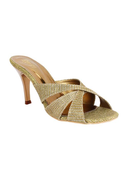 gold satin open thong sandals - 15934805 - Very Small Image - 1