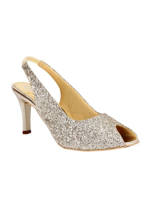 gold satin back strap sandals - 15934821 - Very Small Image - 1