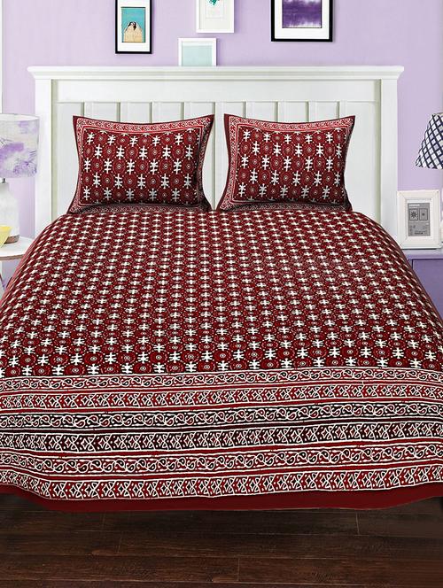 cotton bed sheet with 2 pillow covers - 15935312 - Very Small Image - 1