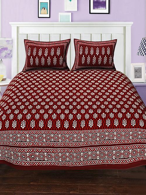 cotton bed sheet with 2 pillow covers - 15935313 - Very Small Image - 1