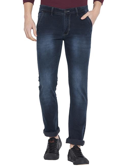 blue cotton washed jeans - 15936077 - Very Small Image - 1