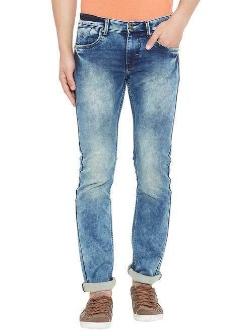 blue cotton washed jeans - 15936097 - Very Small Image - 1