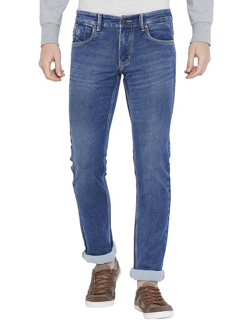 blue cotton washed jeans - 15936106 - Very Small Image - 1