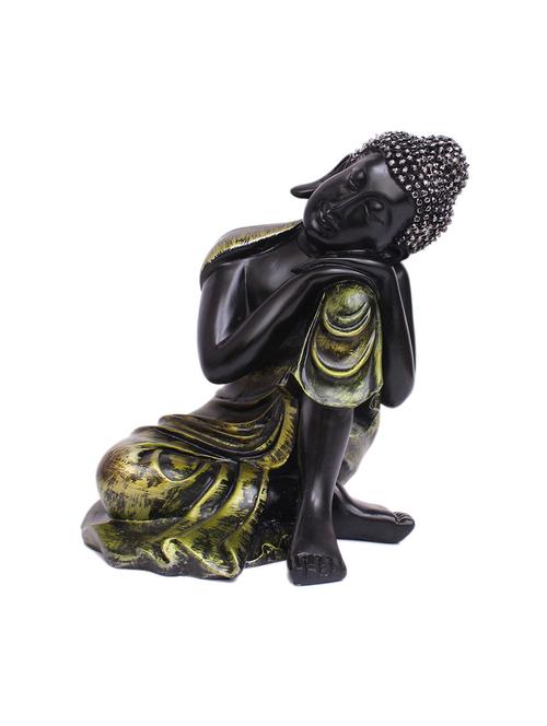 resting buddha statue resin (multicolour) (19 x 19 x 27.5 cm) - 15936213 - Very Small Image - 1