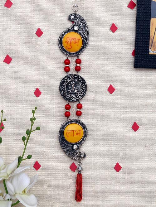 shubh labh with ganesha toran for wall aluminum (multicolour) (6 x 1 x 37.5 cm) - 15936229 - Very Small Image - 1