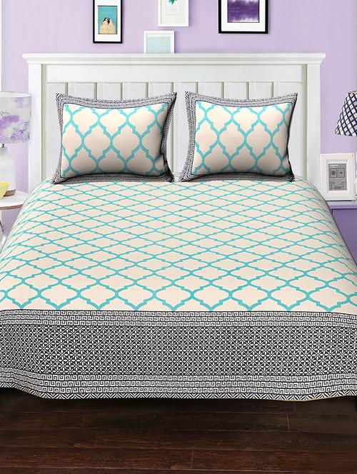 cotton bed sheet with 2 pillow covers - 15936647 - Very Small Image - 1