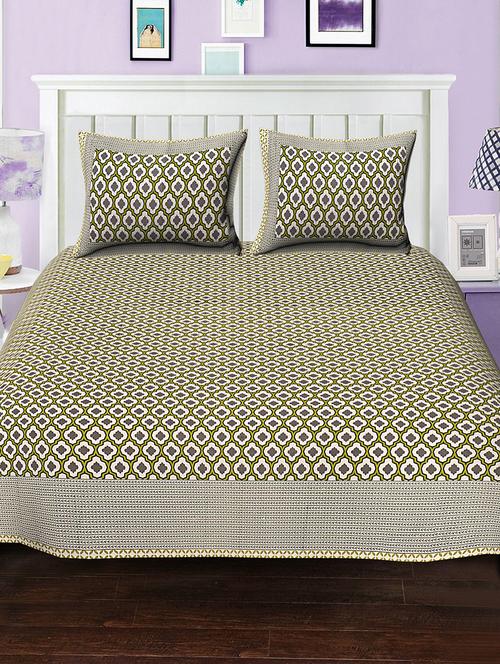 cotton bed sheet with 2 pillow covers - 15936655 - Very Small Image - 1
