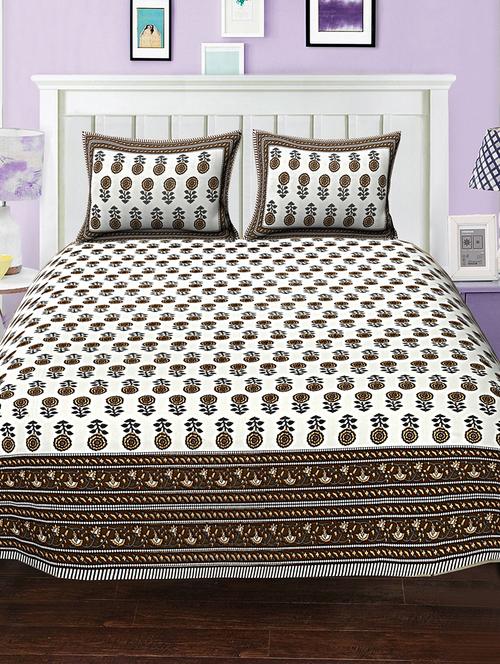 cotton bed sheet with 2 pillow covers - 15936660 - Very Small Image - 1
