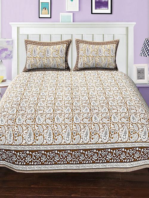 cotton bed sheet with 2 pillow covers - 15936672 - Very Small Image - 1