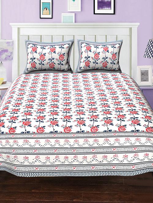cotton bed sheet with 2 pillow covers - 15936678 - Very Small Image - 1