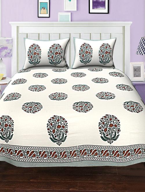 cotton bed sheet with 2 pillow covers - 15936682 - Very Small Image - 1