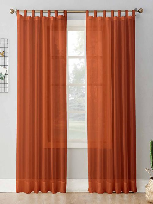 cotton aqua sheer loop curtain set - 15936901 - Very Small Image - 1