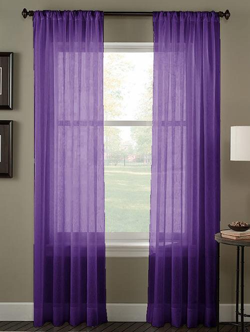 cotton aqua sheer rod pocket curtain set - 15936908 - Very Small Image - 1