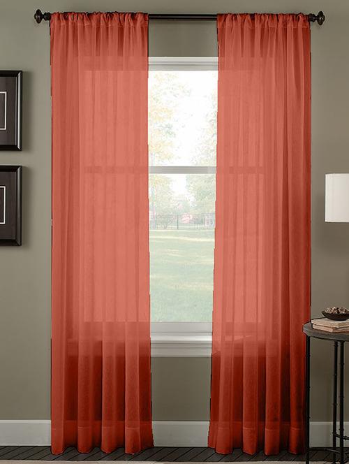 cotton aqua sheer rod pocket curtain set - 15936910 - Very Small Image - 1