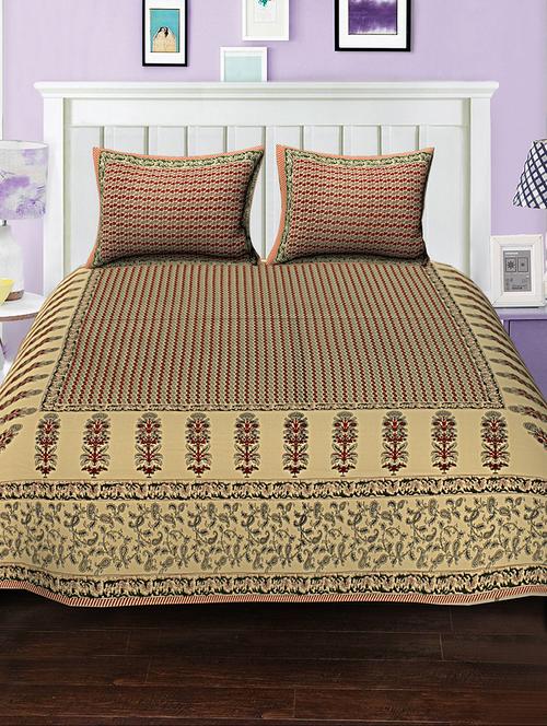 cotton bed sheet with 2 pillow covers - 15936938 - Very Small Image - 1