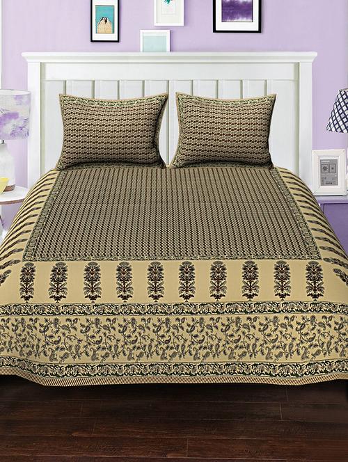 cotton bed sheet with 2 pillow covers - 15936939 - Very Small Image - 1