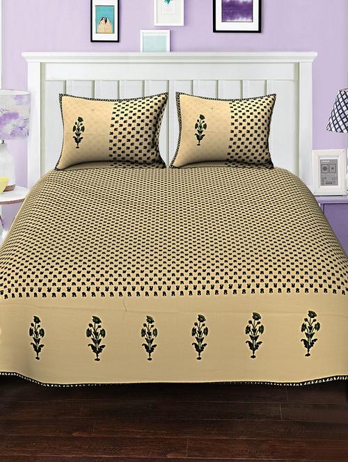 cotton bed sheet with 2 pillow covers - 15936943 - Very Small Image - 1