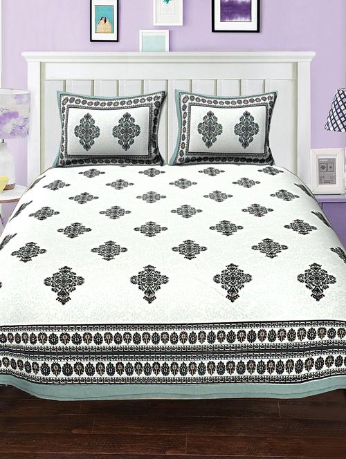 cotton bed sheet with 2 pillow covers - 15936989 - Very Small Image - 1
