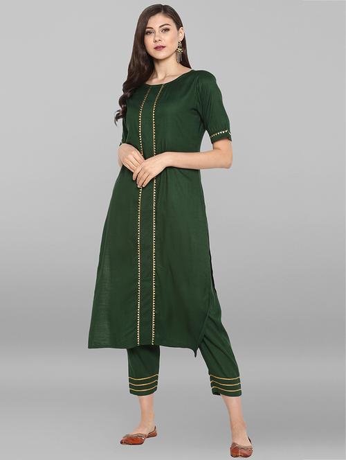 gota patti kurta with pant set - 15936997 - Very Small Image - 1
