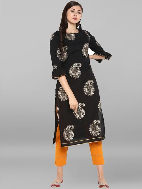 foil printed kurta with pant set - 15936999 - Very Small Image - 1