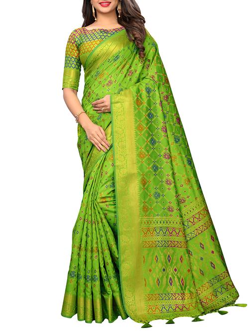 geometrical zari motif green kanjivaram saree - 15937029 - Very Small Image - 1