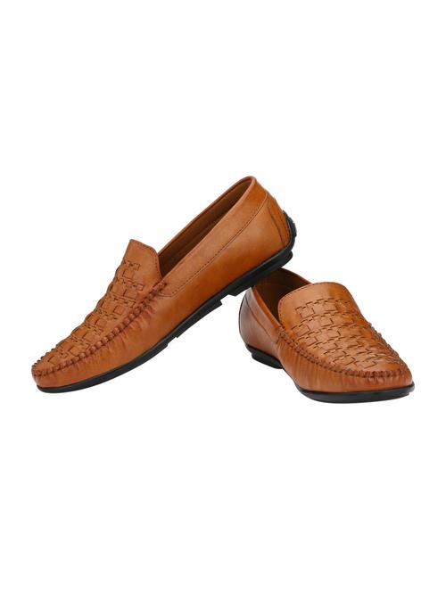 tan leatherette slip on loafers - 15937030 - Very Small Image - 1