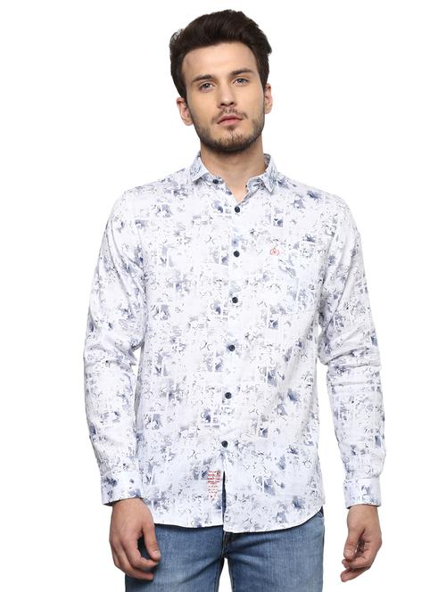 white printed casual shirt - 15937249 - Very Small Image - 1