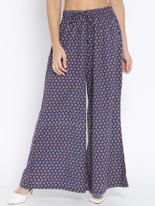 drawstring waist flared palazzo - 15937308 - Very Small Image - 1