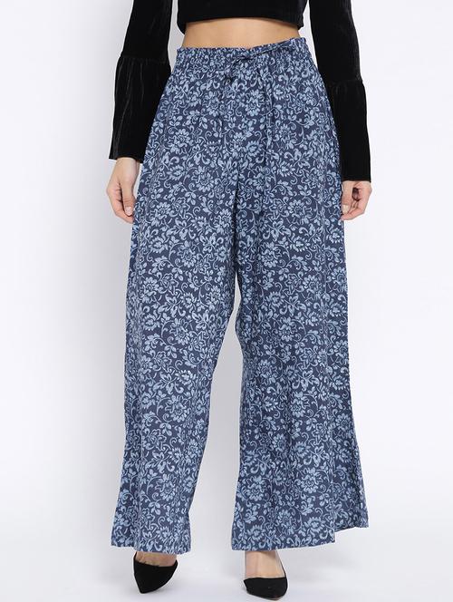 drawstring waist flared palazzo - 15937313 - Very Small Image - 1
