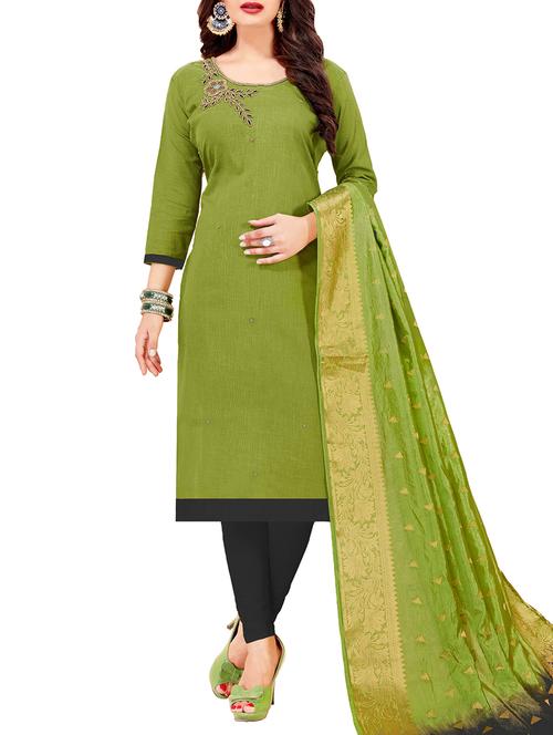 embellished unstitched churidaar suit - 15938618 - Very Small Image - 1