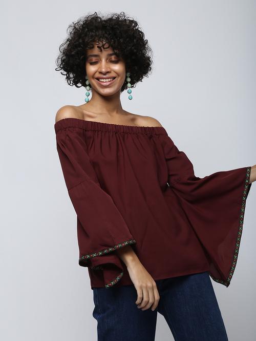 off shoulder bell sleeved top - 15938694 - Very Small Image - 1