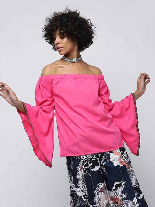 off shoulder bell sleeved top - 15938698 - Very Small Image - 1