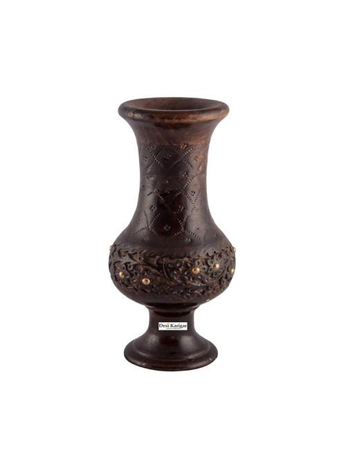 handcrafted wooden flower vase - 15939088 - Very Small Image - 1