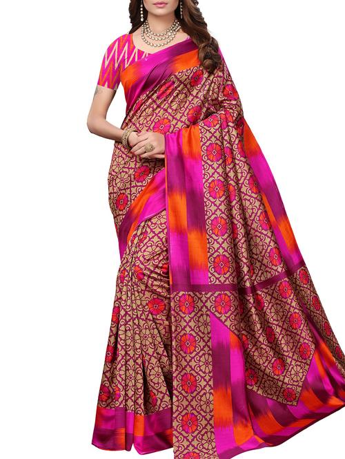 floral printed saree - 15939992 - Very Small Image - 1