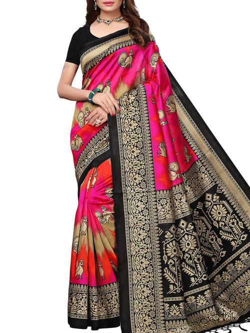 bird motif printed saree - 15940008 - Very Small Image - 1
