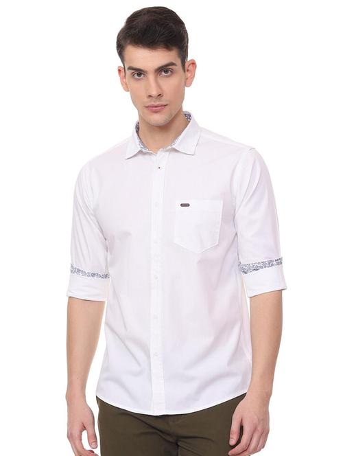 white solid casual shirt - 15940391 - Very Small Image - 1