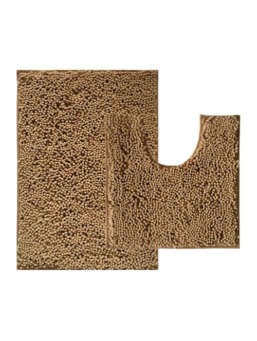 lushomes chenille croissant thick and fluffy 2200 gsm bathmat - 15940603 - Very Small Image - 1