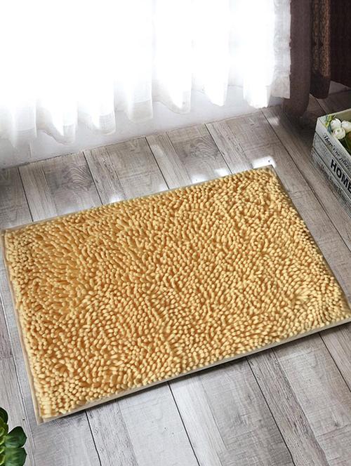 lushomes beige thick and fluffy chenille 1200 gsm bathmat - 15940627 - Very Small Image - 1