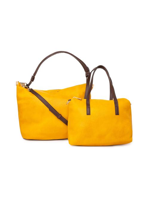 yellow leatherette (pu) handbag - 15940890 - Very Small Image - 1