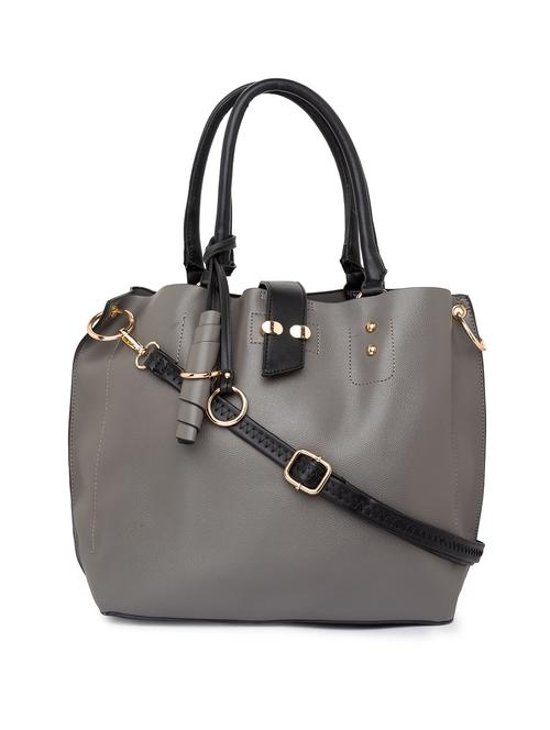 grey leatherette (pu) handbag - 15940905 - Very Small Image - 1