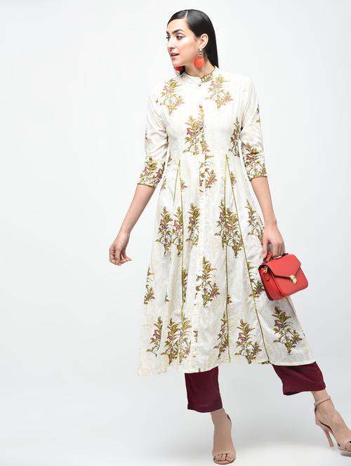 floral printed anarkali kurta - 15941145 - Very Small Image - 1
