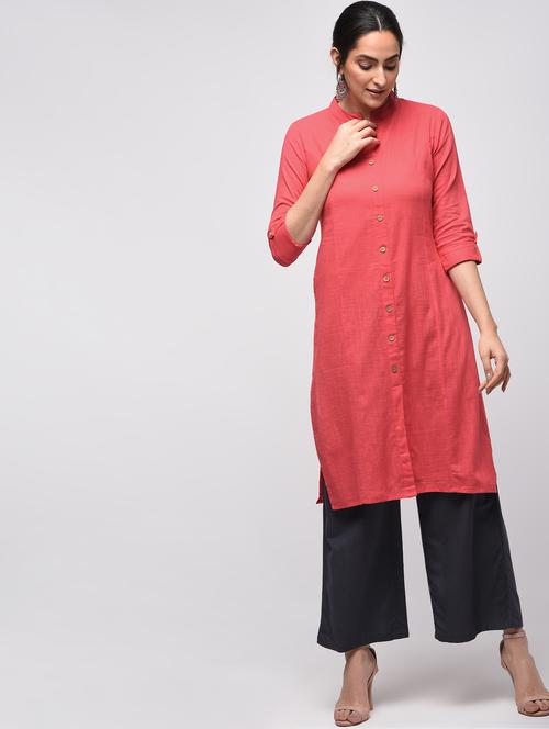 solid straight kurta with pocket - 15941161 - Very Small Image - 1