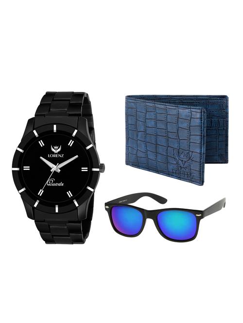 lorenz cm-1062mr-wl-06 combo of analog watch, wallet and sunglasses - 15941173 - Very Small Image - 1