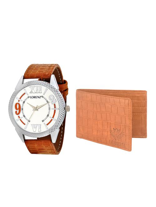 lorenz cm-1036wl-07 combo of analog watch and wallet - 15941182 - Very Small Image - 1