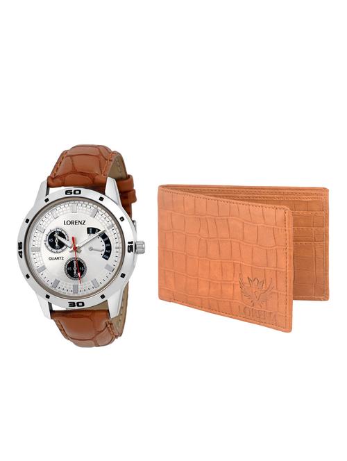 lorenz cm-1059wl-07 combo of analog watch and wallet - 15941187 - Very Small Image - 1